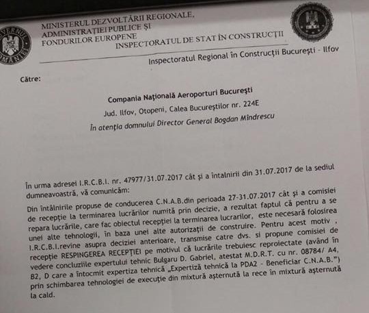 Mândrescu, catastrofa pentru Aeroportul Otopeni