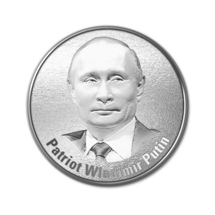 O monedă de argint cu chipul lui Vladimir Putin, lansată în Germania