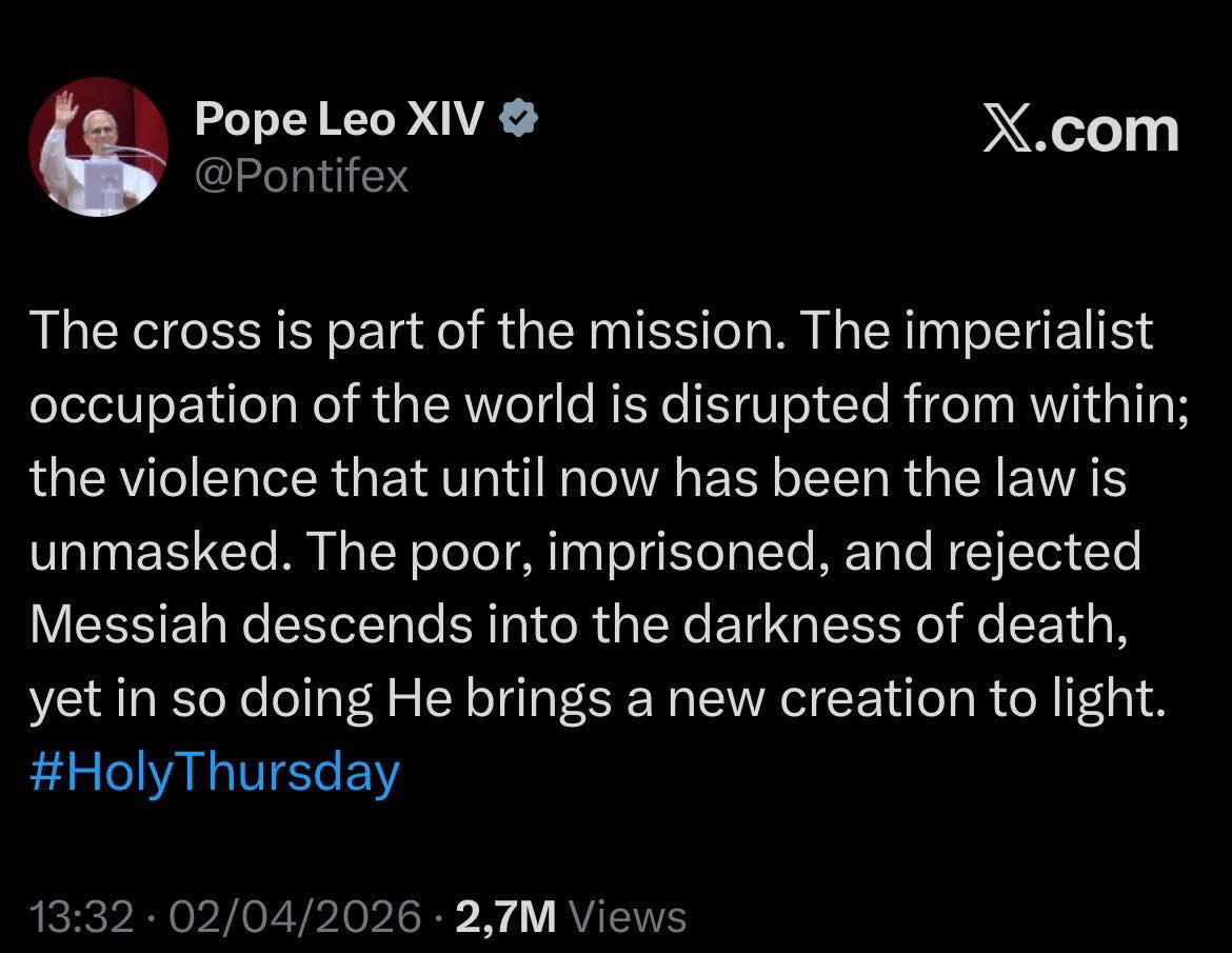 Papa Leon condamnă „ocupația imperialistă