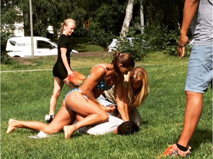Poliţista în bikini care a pus la pământ un hoţ de buzunare