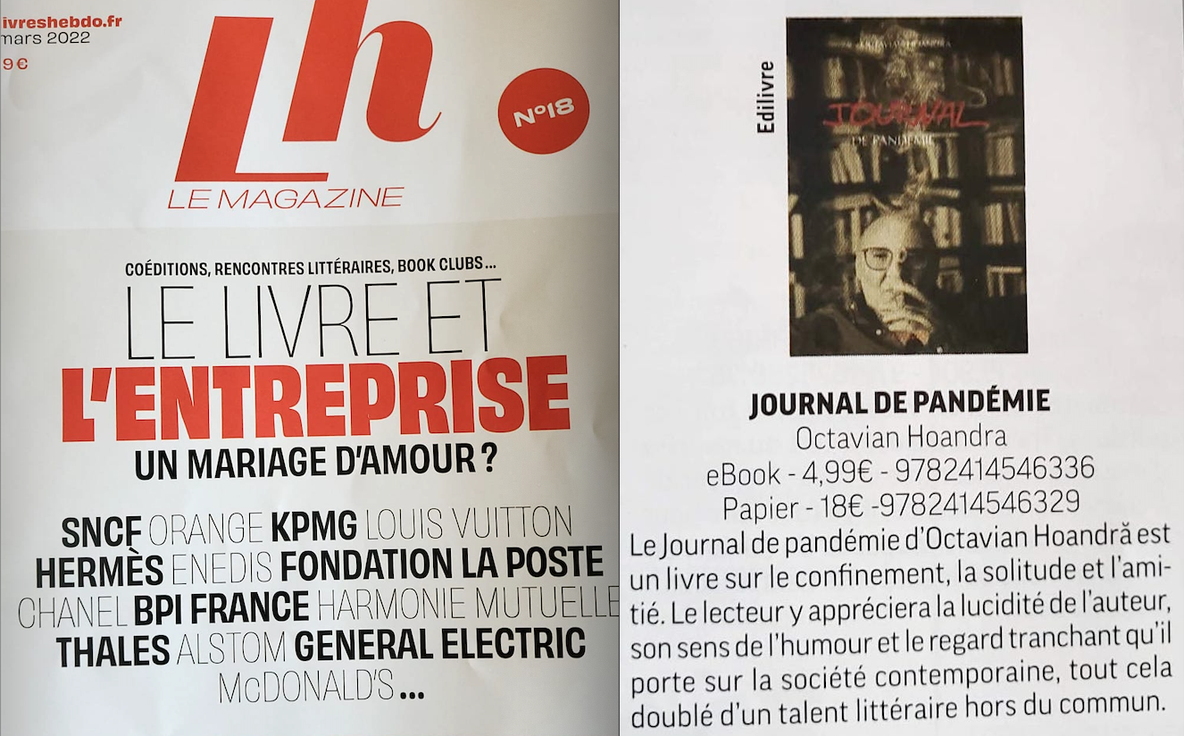 Prestigioasa Livres Hebdo prezintă 