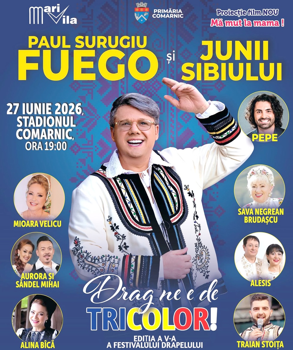Sâmbătă, la Comarnic, o nouă ediţie a Festivalului Drapelului organizată de Mari Vila îi aduce pe scenă pe Fuego și Pepe, iar pe seară "Mă mut la mama!"