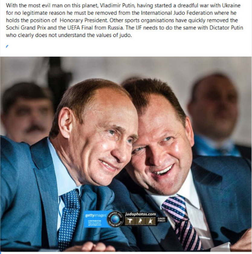 Se cere excluderea lui Putin din boardul Federatiei Internationalede Judo, patronata de Marius Vizer cu sprijin rusesc!