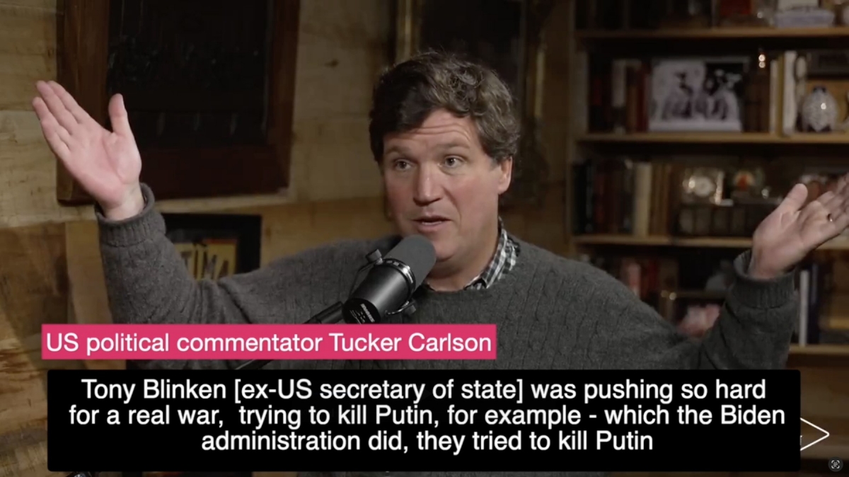 Tucker Carlson a impărtit Rusia in două după ce a spus că Biden ar fi plănuit să îl asasineze pe Putin. Reacții împărțite între Dmitri Peskov și Viaceslav Volodin