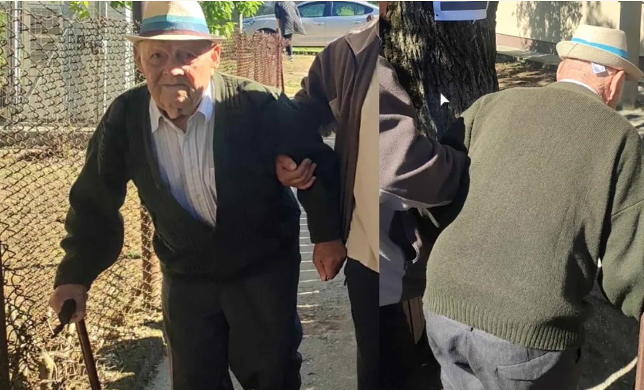 Un bătrân în vârstă de 105 ANI a mers vot, în baston: „Este un erou țării. Fiecare pas al său este o lecție de spirit civic