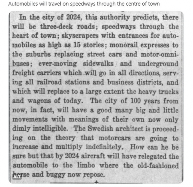 Un ziar din 1924 a facut cinci predicții incredibil de precise pentru anul 2024 FOTO