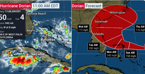 Uraganul Dorian: Insulele Bahamas, lovite de un uragan de categoria 5
