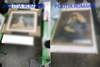 Zeci de tablouri furate din Belgia găsite într-o locuință din București